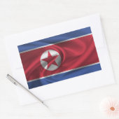 北朝鮮国旗 長方形シール (封筒)