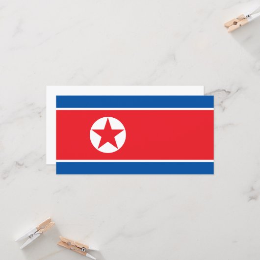 北朝鮮国旗(DPRK) カード (正面/裏面インサイチュ)