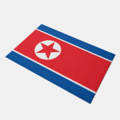 北朝鮮国旗(DPRK) ドアマット (アングル)