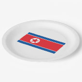 北朝鮮国旗(DPRK) ペーパープレート (アングル)