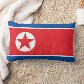 北朝鮮国旗(DPRK) ランバークッション (ブランケット)