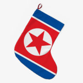 北朝鮮国旗(DPRK) ラージクリスマスストッキング (正面 (吊り時))