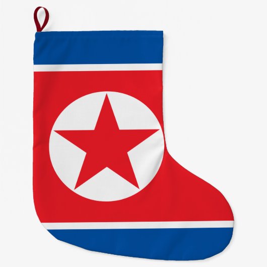 北朝鮮国旗(DPRK) ラージクリスマスストッキング (正面)