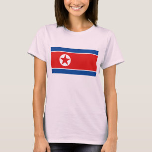 北朝鮮国旗x地図Tシャツ Tシャツ