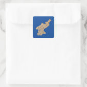 北朝鮮地図ステッカー スクエアシール (バッグ)