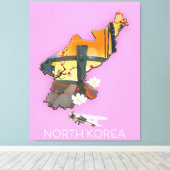 北朝鮮旅行地図 キャンバスプリント (インサイチュ (ウッドフロア))