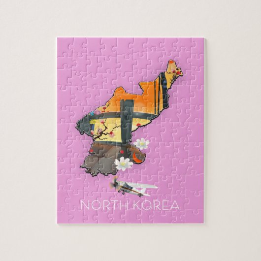 北朝鮮旅行地図 ジグソーパズル (縦)