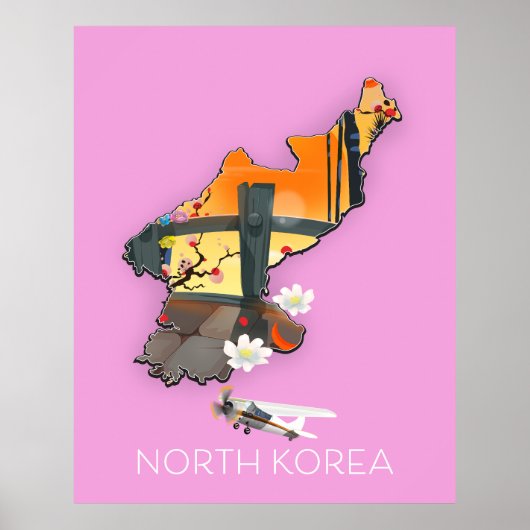 北朝鮮旅行地図 ポスター (正面)