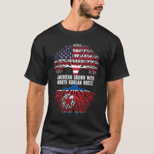 北朝鮮根で育ったアメリカ国旗 Tシャツ