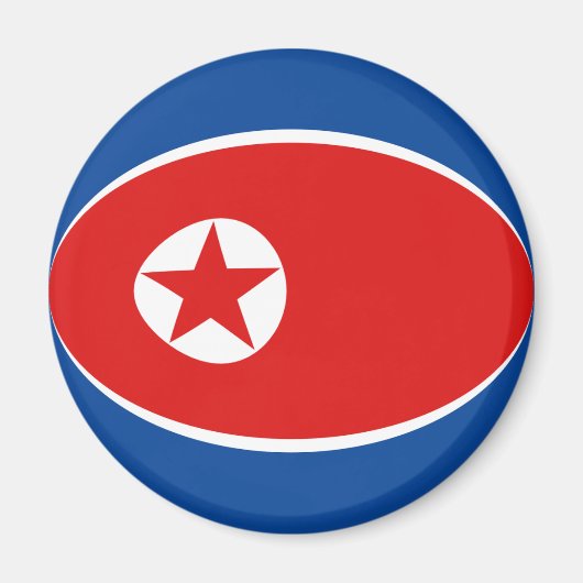 北朝鮮魚眼旗磁石 マグネット (正面)