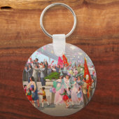 北朝鮮 – プロパガンダ キーホルダー (正面)