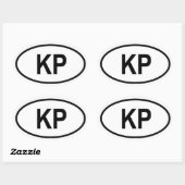 北朝鮮「KP」 楕円形シール (シート)