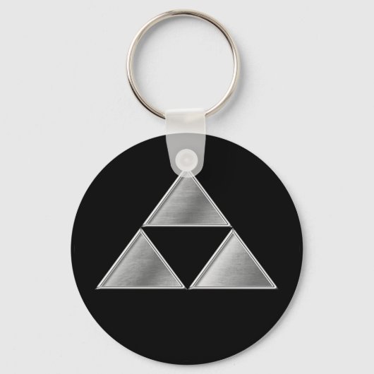 北条家紋銀クロム キーホルダー (正面)