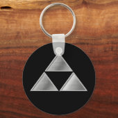 北条家紋銀クロム キーホルダー (正面)