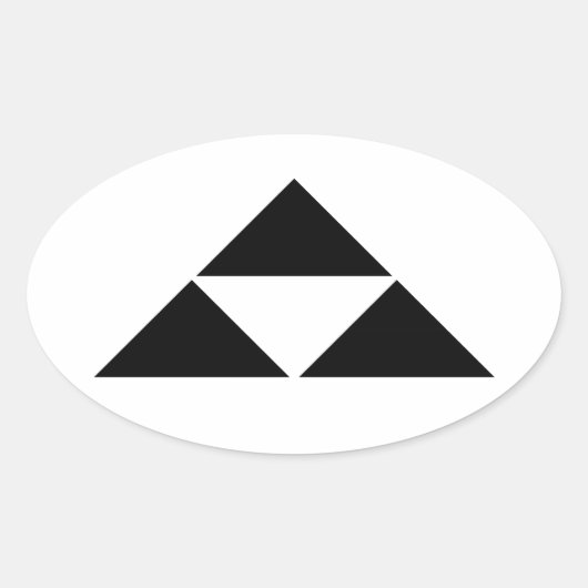 北条鱗 楕円形シール (正面)