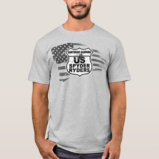 北東アラバマ支部 - Tattered Flag bw Tシャツ (正面)