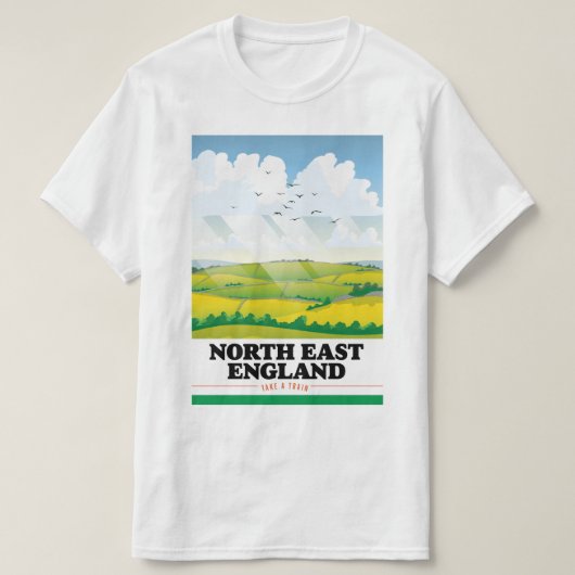 北東イングランド旅行ポスター。 Tシャツ (デザイン正面)