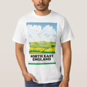 北東イングランド旅行ポスター。 Tシャツ (正面)