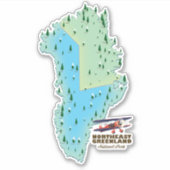 北東グリーンランド国立公園の地図 シール (正面)