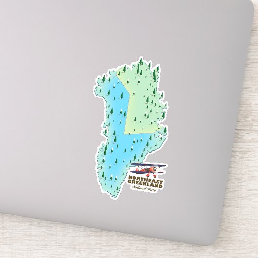 北東グリーンランド国立公園の地図 シール (詳細)