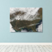 北東テキサス州から延びる雪の覆い キャンバスプリント (インサイチュ (ウッドフロア))