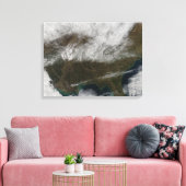 北東テキサス州から延びる雪の覆い キャンバスプリント (インサイチュ (リビング))