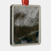 北東テキサス州から延びる雪の覆い メタルオーナメント (右)