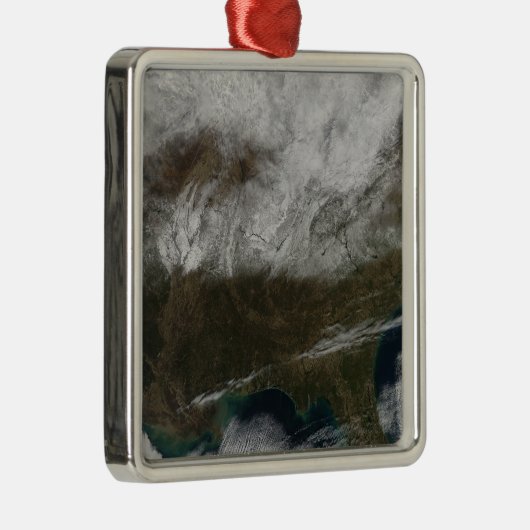 北東テキサス州から延びる雪の覆い メタルオーナメント (右)