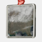 北東テキサス州から延びる雪の覆い メタルオーナメント (左)