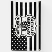 北東ペンシルベニア支部 - 米国旗とロゴバナー bw 3x 横断幕 (縦)
