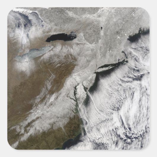 北東州に雪が降統一されたる スクエアシール (正面)