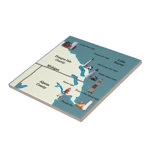 北東部ミシガン灯台タイル タイル (側面)