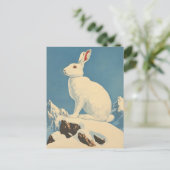 北極うさぎヴィンテージ ポストカード (スタンド正面)