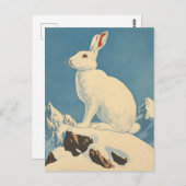 北極うさぎヴィンテージ ポストカード (正面/裏面)