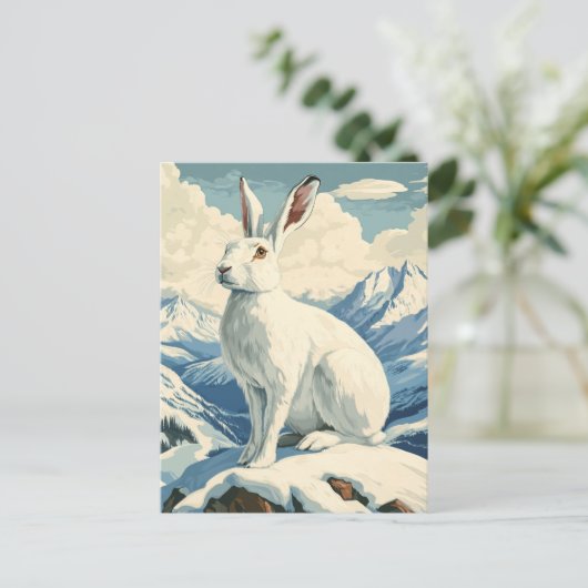 北極うさぎヴィンテージ ポストカード (スタンド正面)