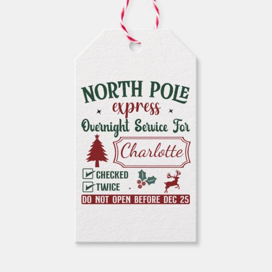 北極お洒落からのクリスマスプレゼント ギフトタグ (正面)