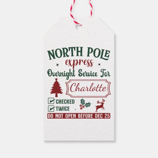 北極お洒落からのクリスマスプレゼント ギフトタグ (裏面)