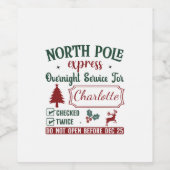 北極お洒落からのクリスマスプレゼント ワインラベル (シングルラベル)