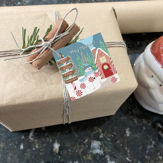 北極お洒落イラストレーションギフトラベル フェイバータグ