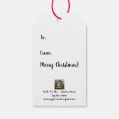 北極お洒落トナカイのマウス水彩画 ギフトタグ (裏面)