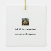 北極お洒落ペンギンマウス水彩画 セラミックオーナメント (裏面)