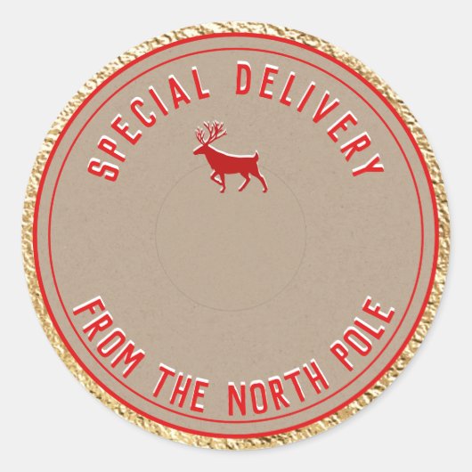 北極からのクラフト特別金ゴールド ラウンドシール (正面)