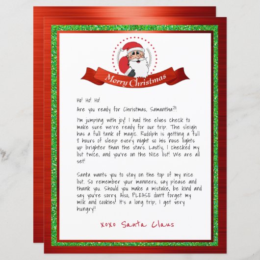 北極からのサンタからの手紙 (正面/裏面)