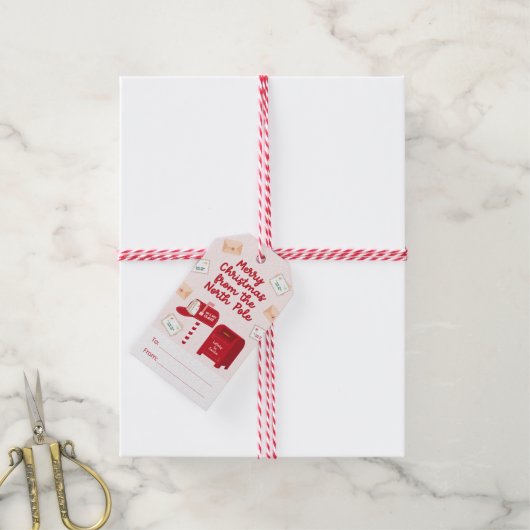 北極からのメリークリスマス ギフトタグ (より糸付き)