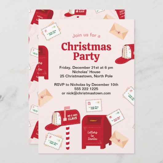 北極からのメリークリスマス 招待状 (正面/裏面)