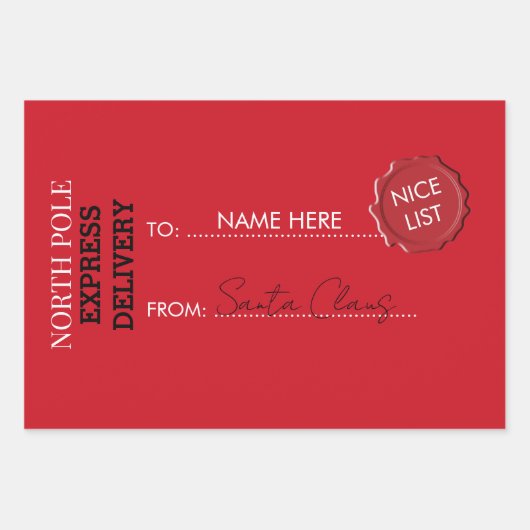 北極からの公式サンタクロースの贈り物 ラッピングペーパーシート (正面3)