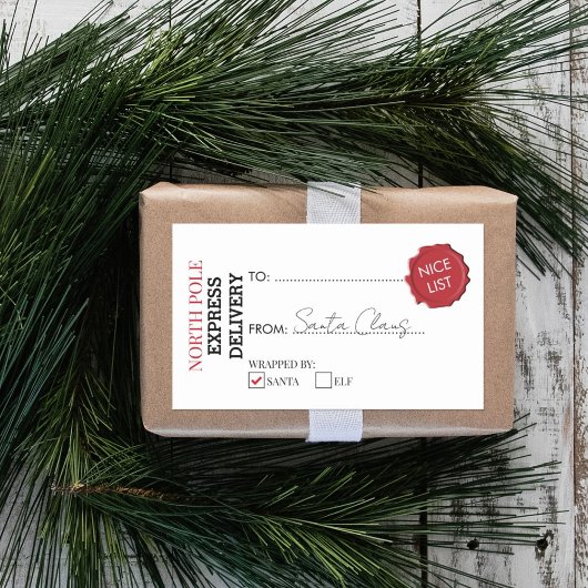 北極からの公式サンタクロースの贈り物 長方形シール