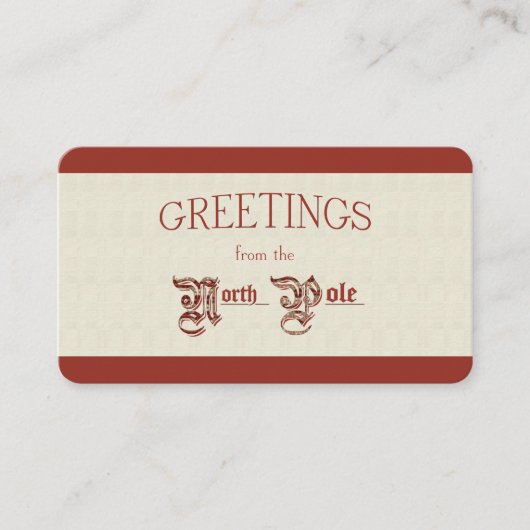 北極からの挨拶 名刺 (正面)