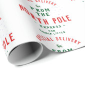 北極からの特別な配送の名前を追加 ラッピングペーパー (ロールコーナー)