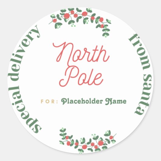 北極からのDelviery Kraftステッカー。 ラウンドシール (正面)